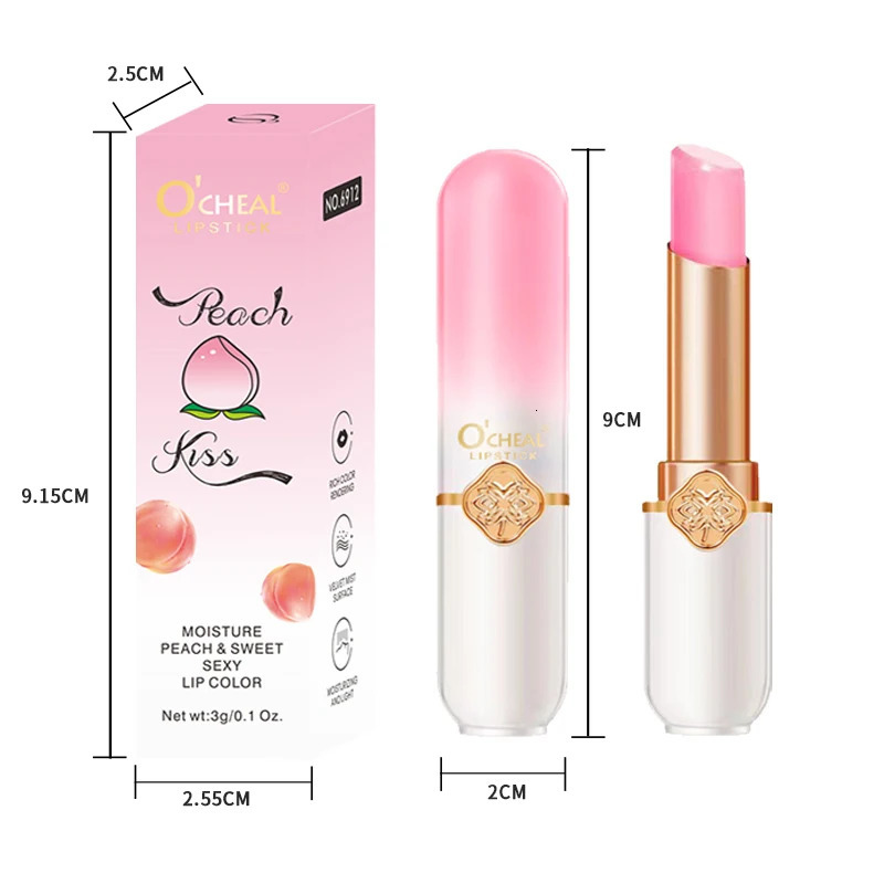 OCHEAL Colorful Fruit lipstick Peach Temperature Change lipstick Waterproof Long lasting lipstick 241031