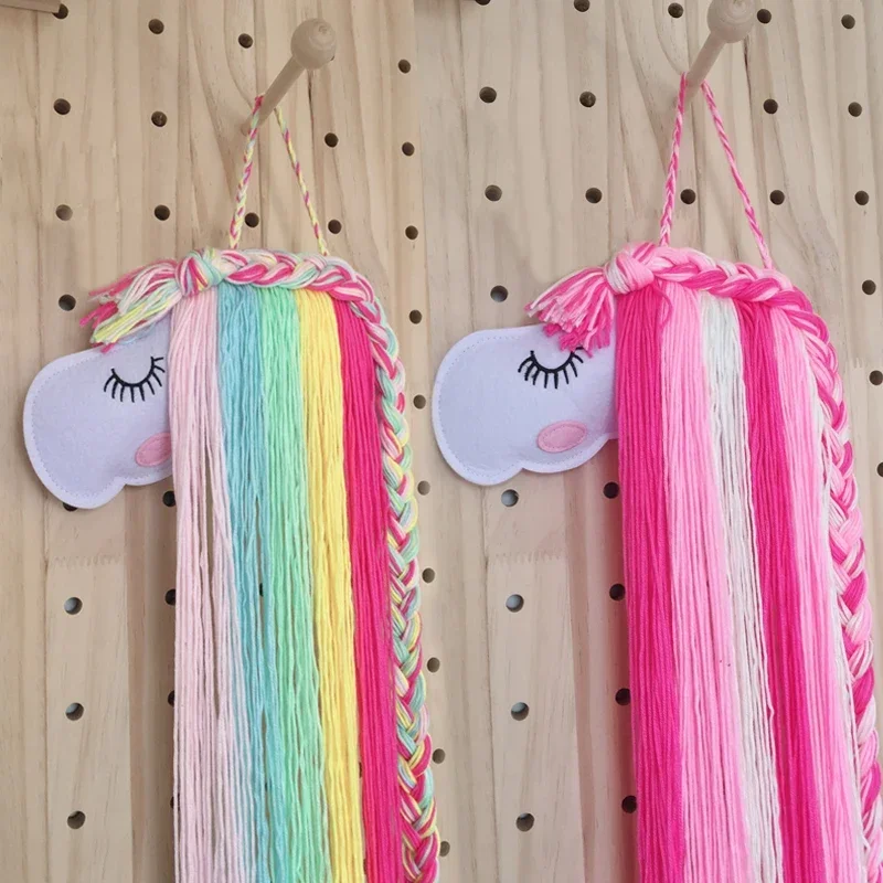 Baby 2025 Hair Clip Accessory Storage Rainbow Horse Organizadores new Hair Accessories Hairpin Holder Decor Hanger Strip Girl Room Decor
