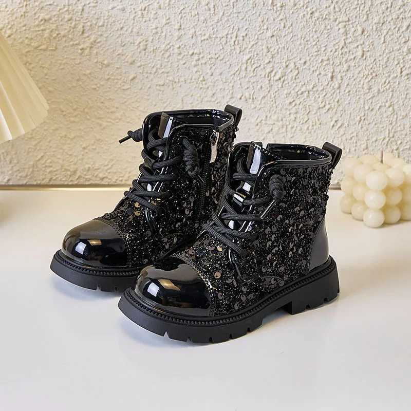 Childrens leisure boots autumn and winter girls sequined princess shoes outdoor childrens non slip soft soled short boots fashion show shoes M241102