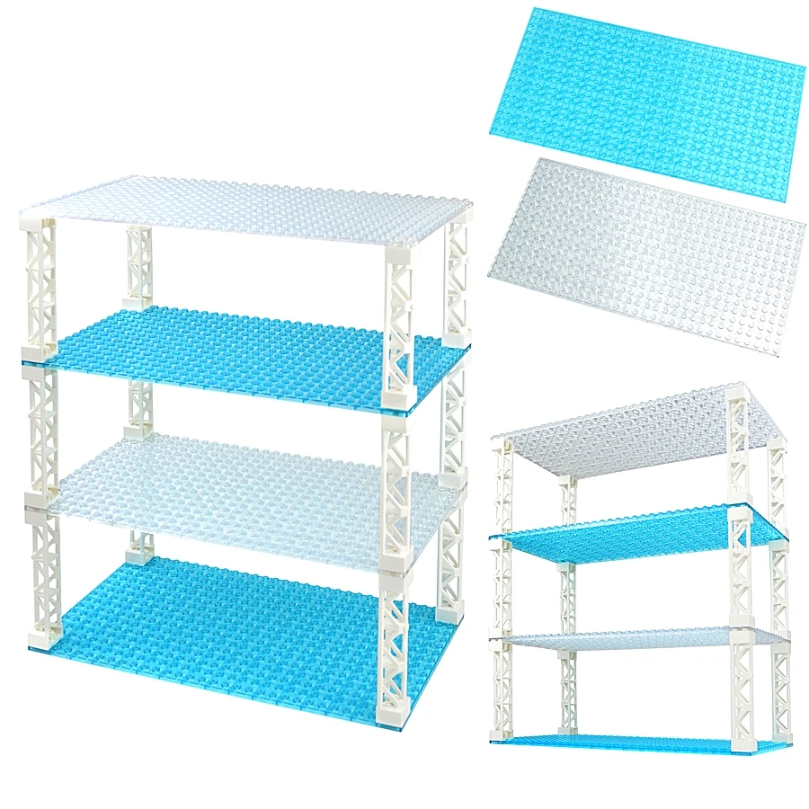 Transparent Base Plate 16x32 Dots Double-Sided Baseplate for Figures new Building Blocks Toys 2025 Kid City Plates Plastic Blocks Leduo