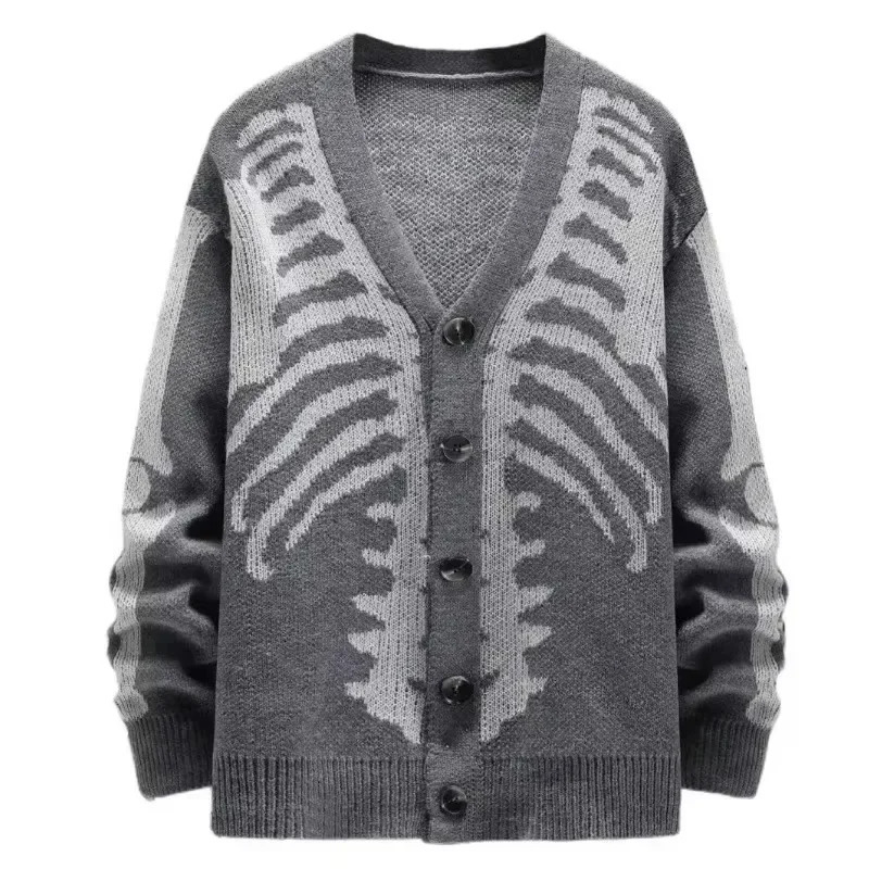 2024 Jacquard Halloween Knitted Cardigan Autumn and Winter Sweater Jacket Fashion Mens Womens Sweaters y241024