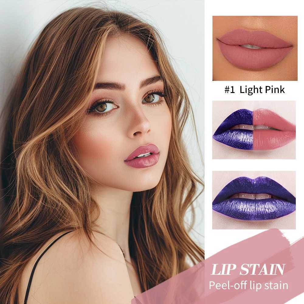 Lip color peeling reveals long-lasting waterproof pink lip color transfer preventing natural lip color W241101