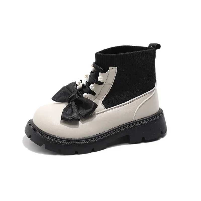 Cute and elegant princess shoes spring and autumn thick soled childrens fashion boots tight corset version M241102