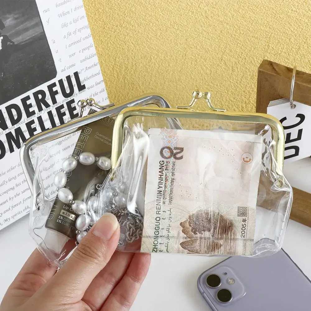 2024 Transparent Coin Purse Lipstick Credit ID Card Ir Mouth Clip Bank Card Bus Card Holder Change Purse Small WalletXJ241111