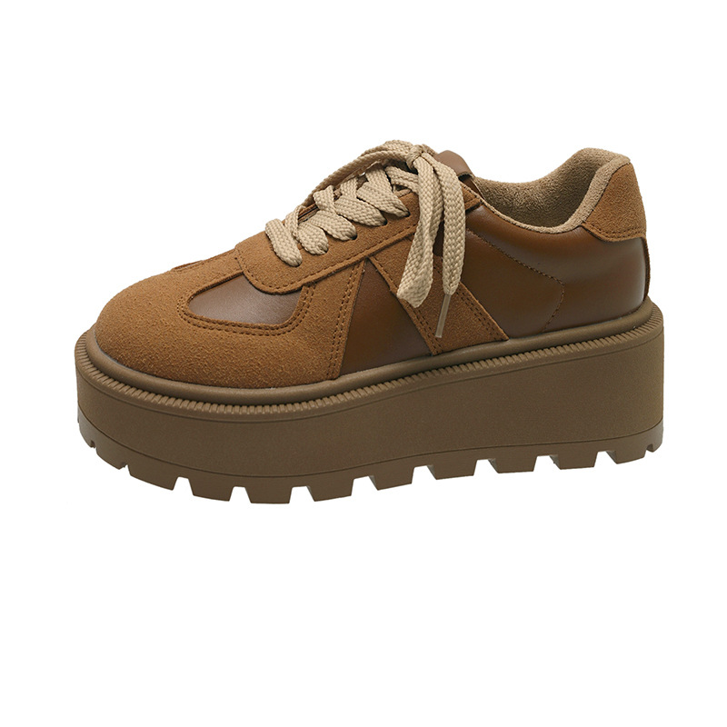 Thick soled retro women's 2024 autumn and winter new fashionable sports shoes, internet famous fashion low top German training shoes