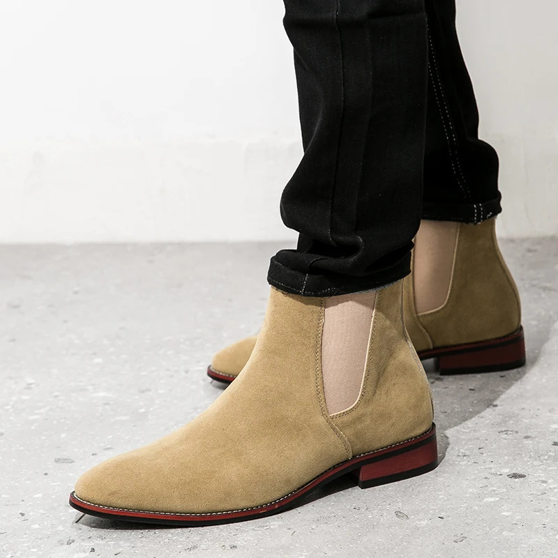 Chelsea boots mens suede leather ankle boots mens short casual shoes British style denim boots 241031