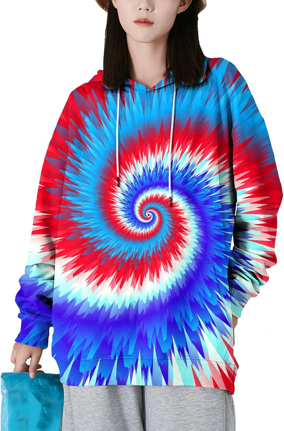 Hoodie for Mens Womens Men Women Fashion Unisex 3D Printed Graphic Novelty Dreamy red, blue and white Pocket Graphic Hoodies sweatshirt Pullover Long 