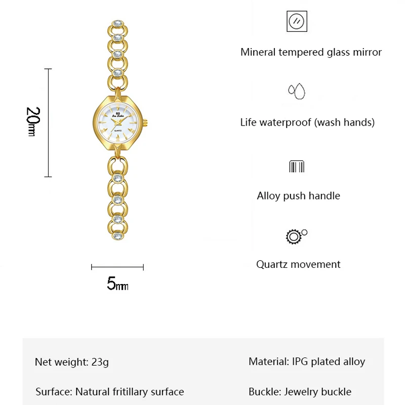 BS Bee Sister Elegant Small Dial Gold Watch new for Women Brand Waterproof 2025 Bracelet Wristwatches for Ladies Reloj Mujer 2023
