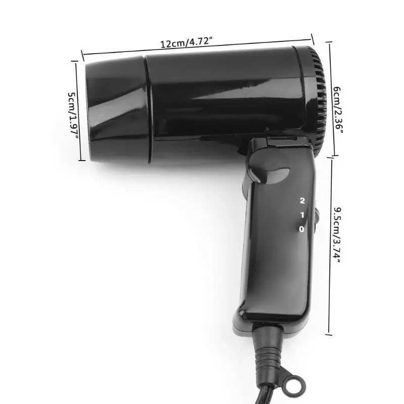 Hair Dryers Portable 12V Car-styling Hair Dryer Hot Cold Folding Blower Window Defroster 240401