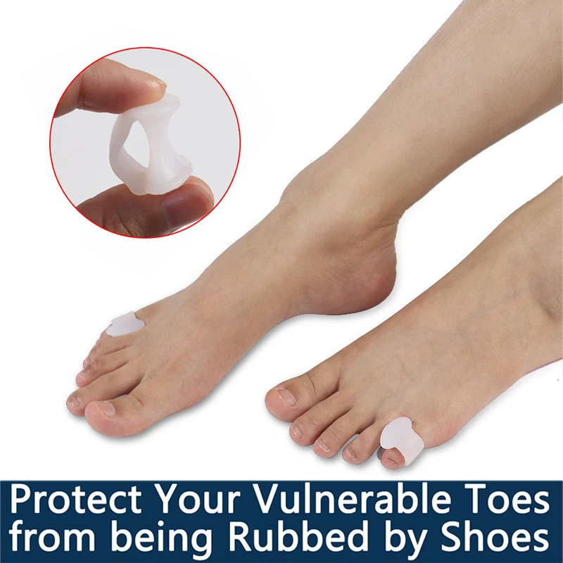 Pexmen 2Pcs/Pair Gel Toe Separator Pinky Toe Spacers Little Toe Protector new 2025 for Preventing Rubbing Relieve Pressure Foot Care Tool