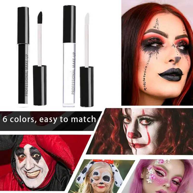 1 piece of Halloween lipstick waterproof sexy white lipstick Halloween lipstick makeup tool Korean cosmetics W241101
