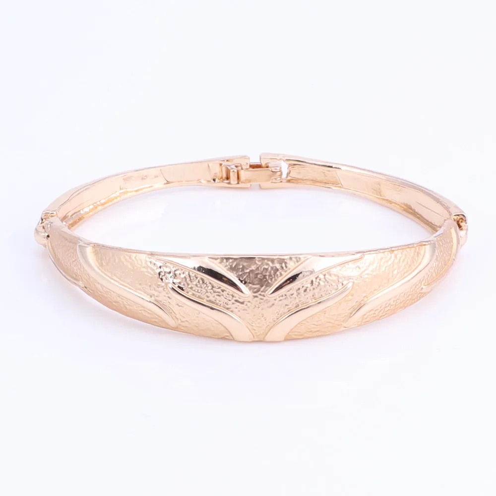 Gold Color Jewelry new Set Simple Elegant Bridal Wedding 2025 Earring Necklace Bracelet Ring For Women African Statement Anniversary Gift