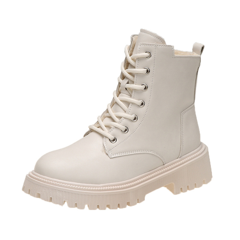 2025 NEWS Fashion boots Designer For Womens Martin Boots Thick bottom with increased height and added veet Black White Sizes 35-42