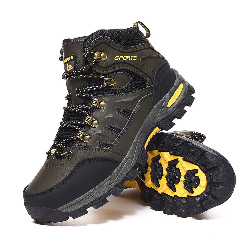 Large Size 36-48 Men Winter Snow Boots Waterproof Leather Sneakers Super Warm Men's Boots Outdoor Male Hiking Boots Work Shoes