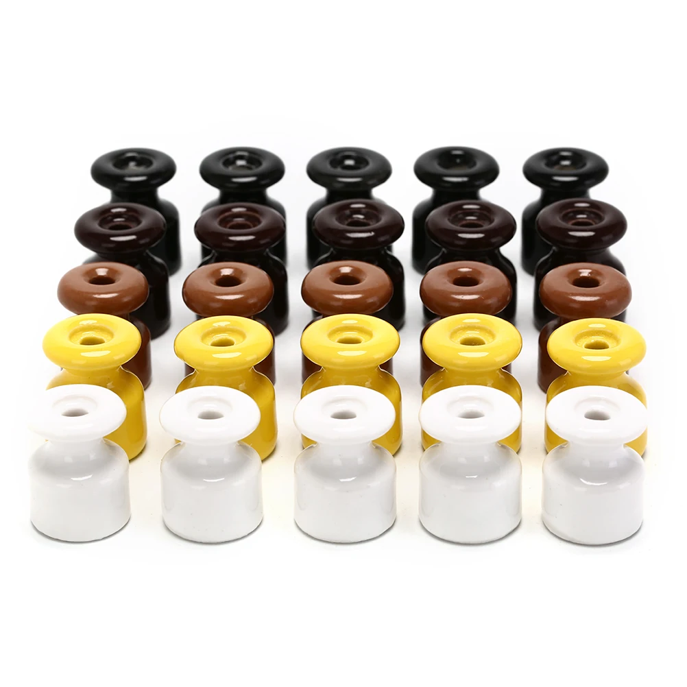 5pcs/lot Porcelain Insulator for Wall new Wiring Ceramic Insulators High Frequency 2025 Electric Porcelain Ceramic Insulator 5 Colors