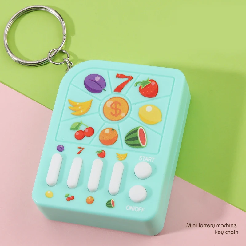 Lucky Jackpot Mini Fruit Game Machine Winning Digital Game Machine Keychain Children's Funny Educational Toys Gift