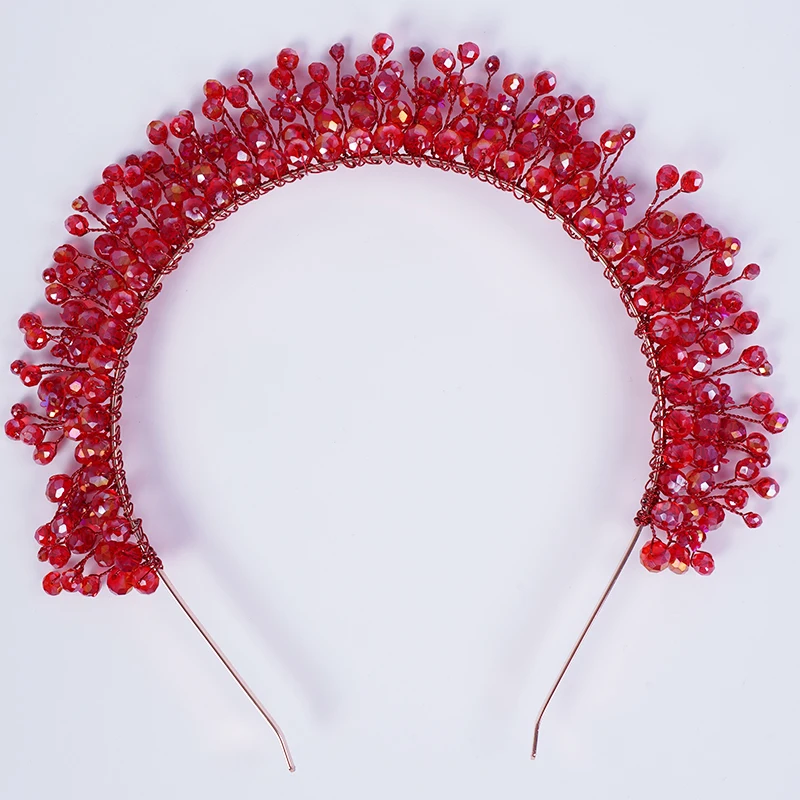 Trendy 2025 Crystal Wedding Hair Accessories Jewelry new Red Women Bridal Party Crown Dias Green Bride Tiaras Purple Headbands