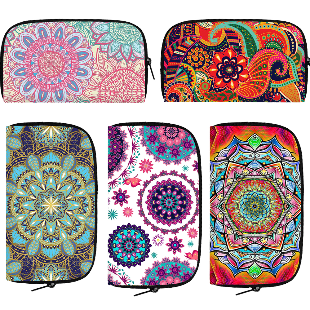 Mandala new Flower Printed Coin Case Woman Flower Printing Wallet ID Card 2025 Bag Ladies Multicolor Pattern Mini Money Bags Gift