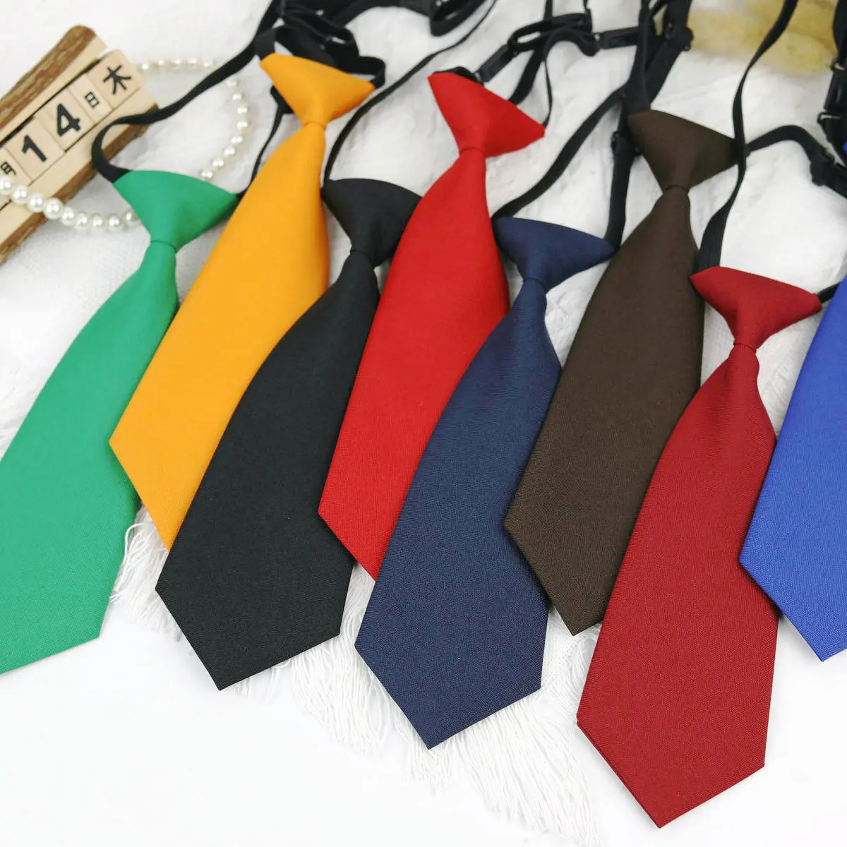 22CM Women Neckties Solid Brown Lazy Ties Kids Kindergarten Simple Short Necktie new College Uniform Neckwear Daily 2025 Shirt Gravatas
