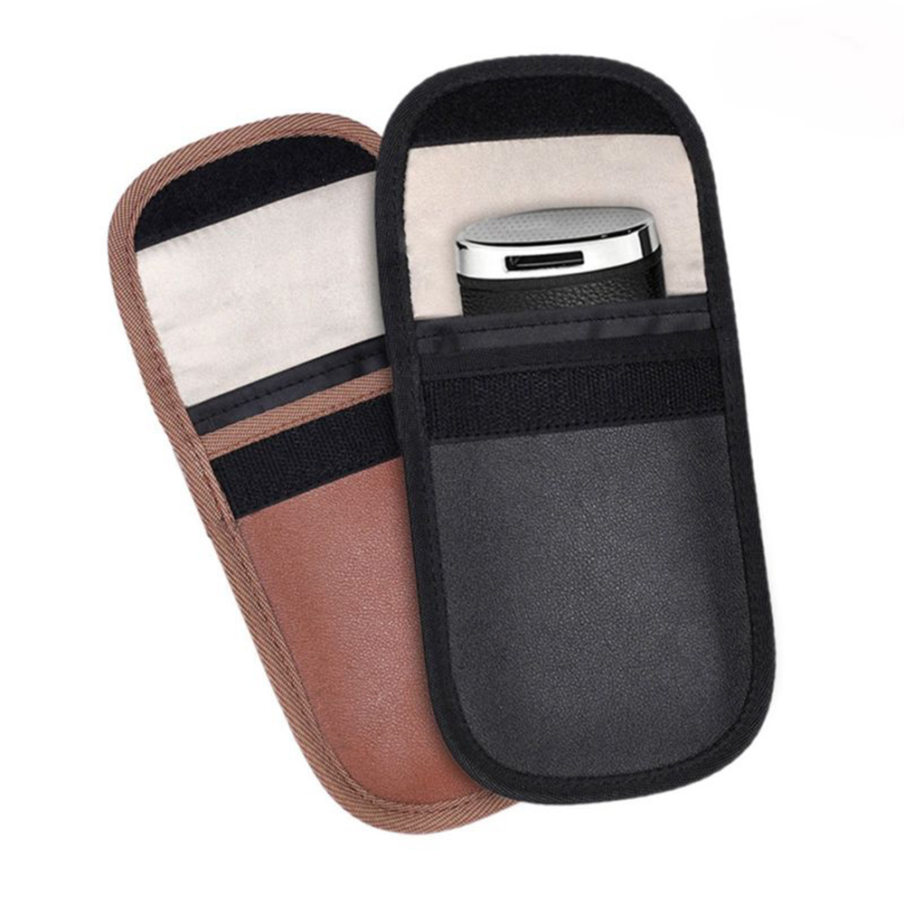 2Pcs Double-Layer Car Key Pouch Case Bag Automobiles Anti-Theft Signal Blocker Faraday Bag Cover Keychain RFID Blocking Bag