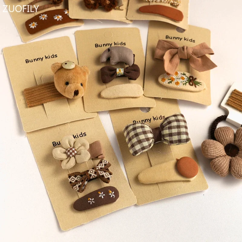 1pair 2023 Koren Style Cute Bear Baby Girls Hair Clips Children new Toddler 2025 Bow Headband Kid Hair Accessorie Baby Hair Accessories