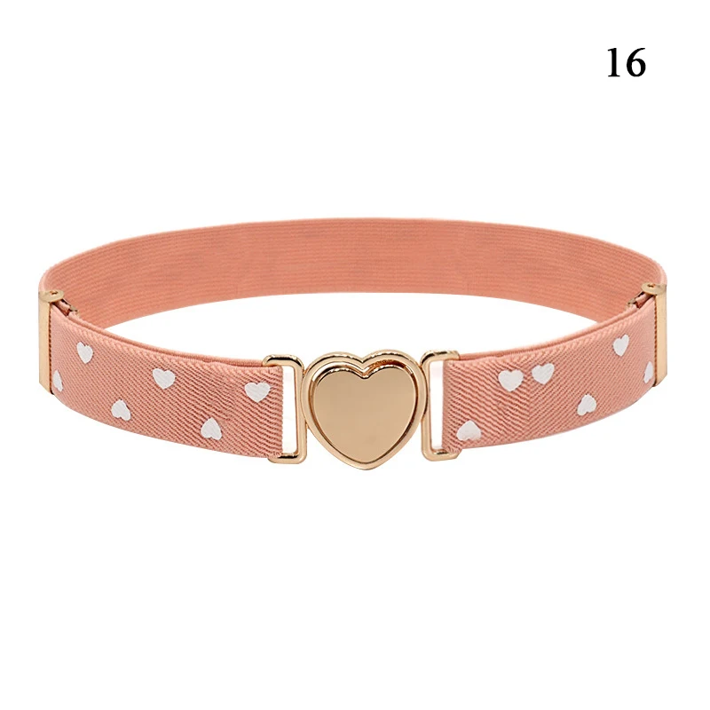 Wave Point Striped Waistband Kids 2025 Elastic new Belt Heart Shape Buckle Adjustable Stretch Waist Belt Star Pattern Children Belt DIY