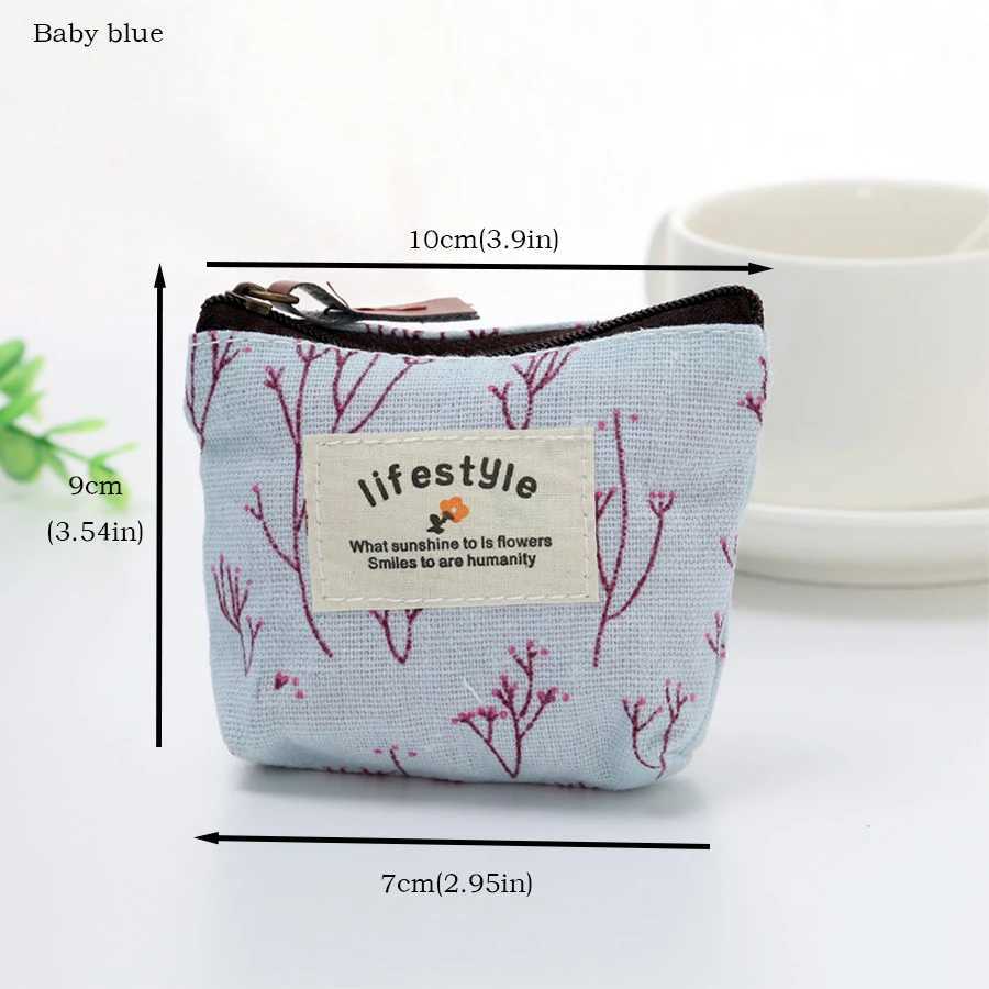 1Pcs Student Coin Purse Canvas Mini Zipper Coin Bag Cute Small Purse Portable Women Wallet Change Purse Key Earphe PouchXJ241111