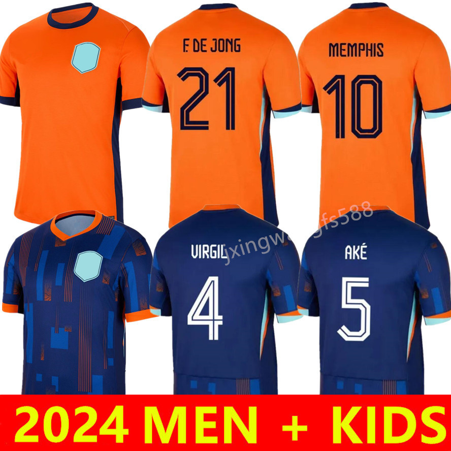NetHErlANdeas MEMPHIS HoLLAnd Soccer Jersey 2024 Euro Dutch National Team Football Shirt 24/25 Men Kids Kit Full Set Home Away XAVI GAKPO