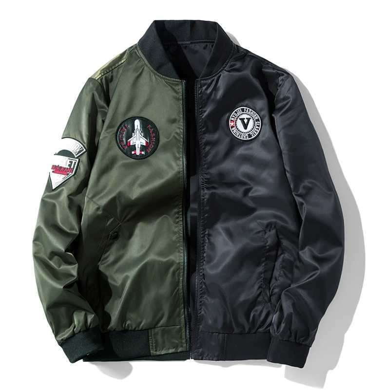 Mens Basic Set 2024 New Airctr Embroidered High Collar Jacket Mens Double sided Wearable Flight Jacket W241102