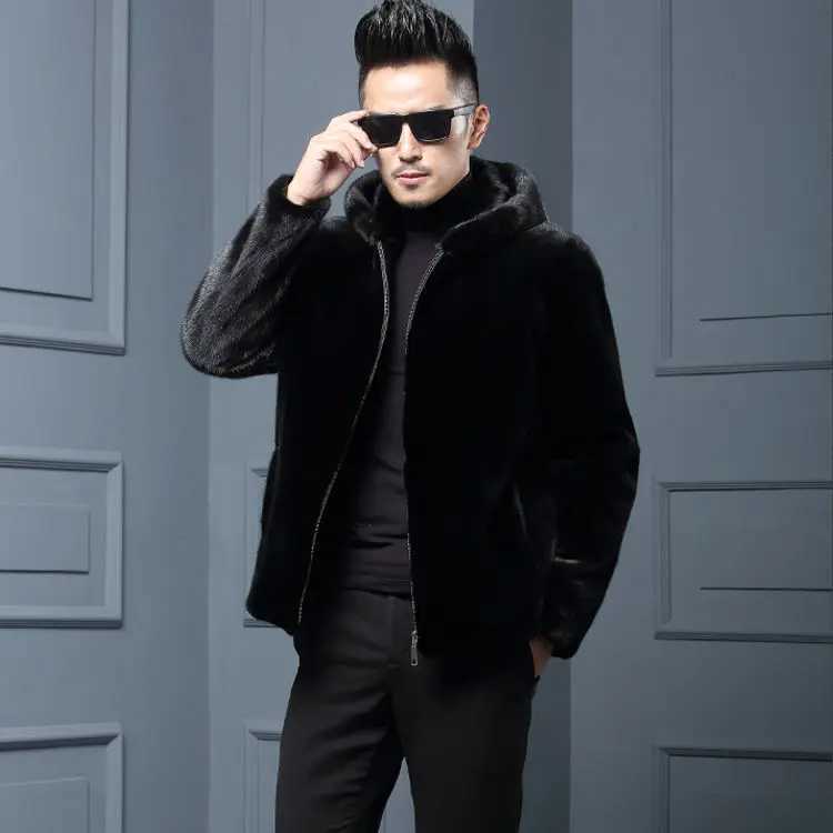 Autumn Winter 2022 New Mens Faux Mink Fur Coat Lapel Thick Warm Jackets Fashion Mens Eco-Friendly Faux Fur Coats Jackets T79XJ241102