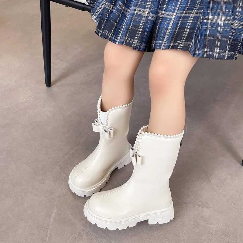 Girls cotton boots cute and elegant childrens princess boots thick soled Versatile childrens tight boots round toe zipper fashionable M241102