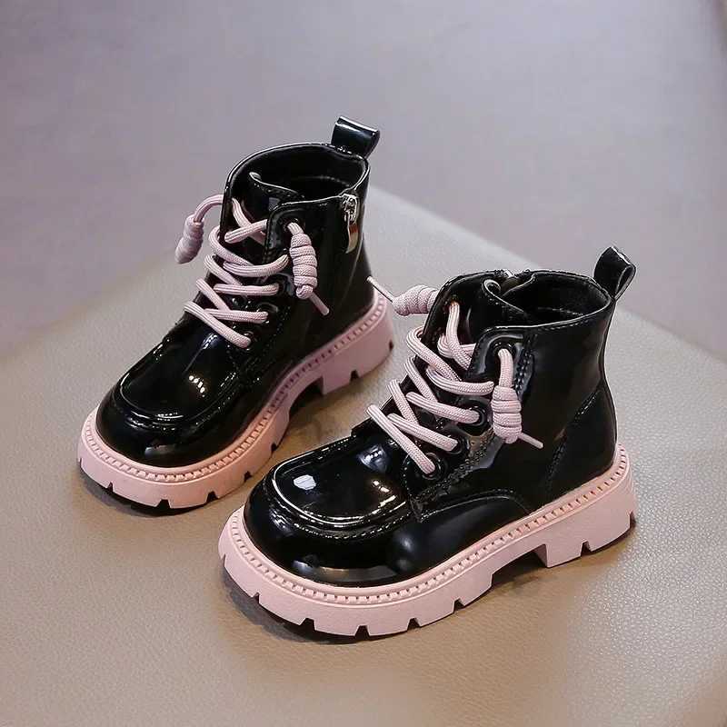 Childrens ankle boots with thick soft sole sweet girl princess boots Pu leather new fashion childrens short boots minimalist trend M241102