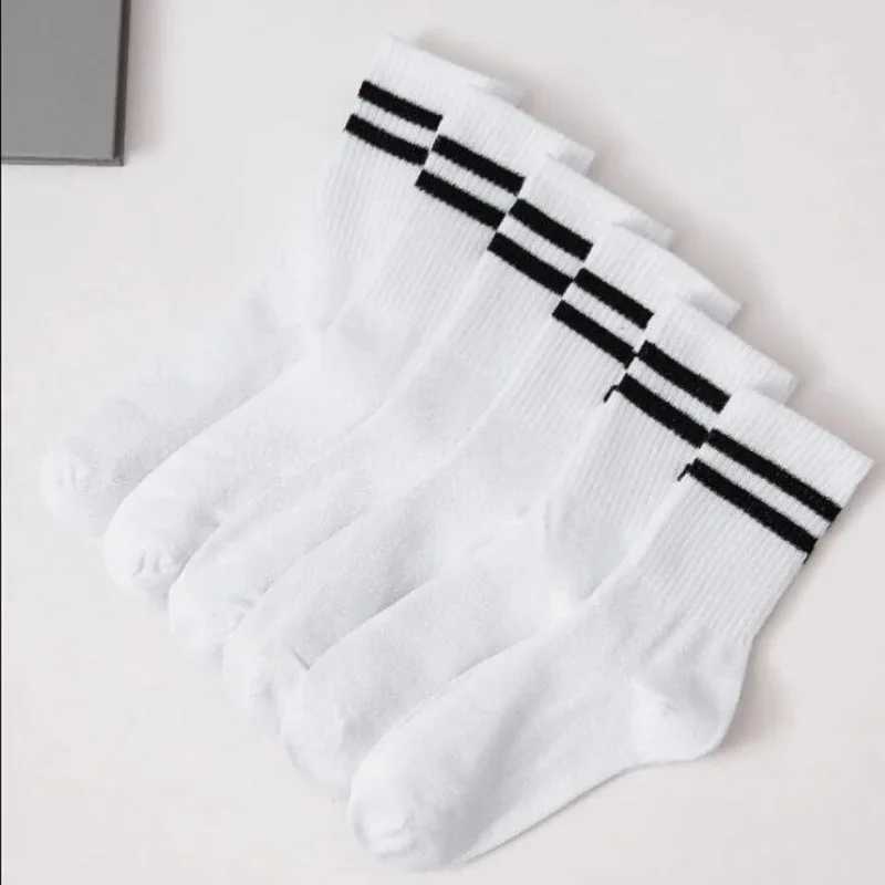 6Pairs/lot Middle Tube Mid Length Stockings Set For Men in Solid Black And White Breathable LX241102