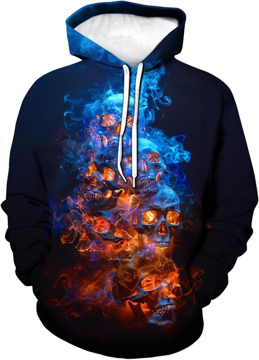 Hoodie for Mens Womens Novelty Cool Skull cool Hoodie Funny Fashion Graphic Dreamy vision Sweatshirts Graphic Hoodies sweatshirt Pullover Long Sleeve