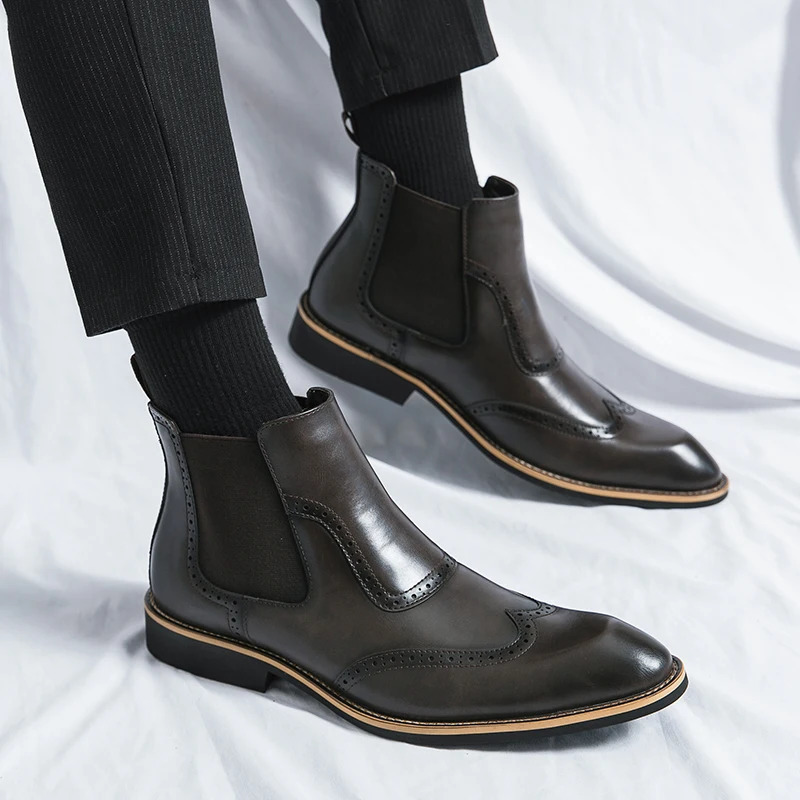 Classic British style mens ankle boots business casual short boots mens high-end shoes fashionable style 241031