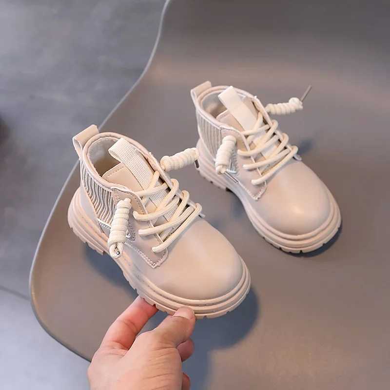 Boys Thick Bottom Girls Shoulder and Ankle Boots Spring and Autumn Fashion Childrens Solid Color Leather Boots Matte PU M241102