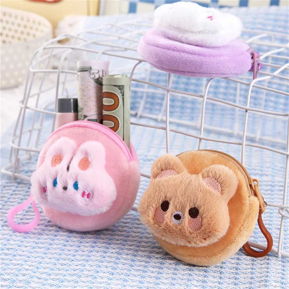 Carto Animal Boys Plush Coin Purse Children Zipper Coin Bags Storage Pouch Cute Animals Wallets Women Mini Handbag Kid GiftXJ241111