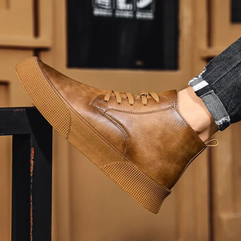 Waterproof leather retro mens shoes high-quality and low-priced anti slip mens shoes sales discounts fashion trend 2025 size 44 241031