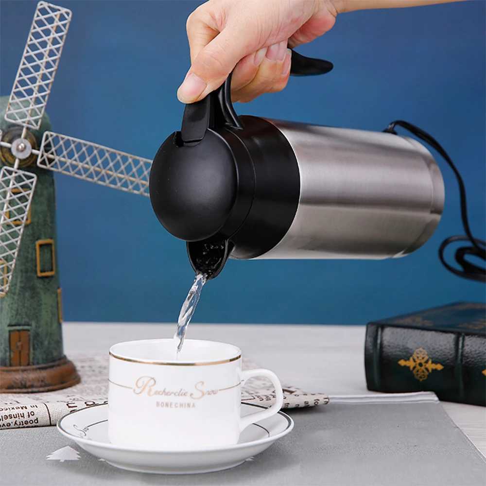 750ML 12V/24V electric heating cup kettle stainless steel kettle tea drink station wagon kettle Y241102