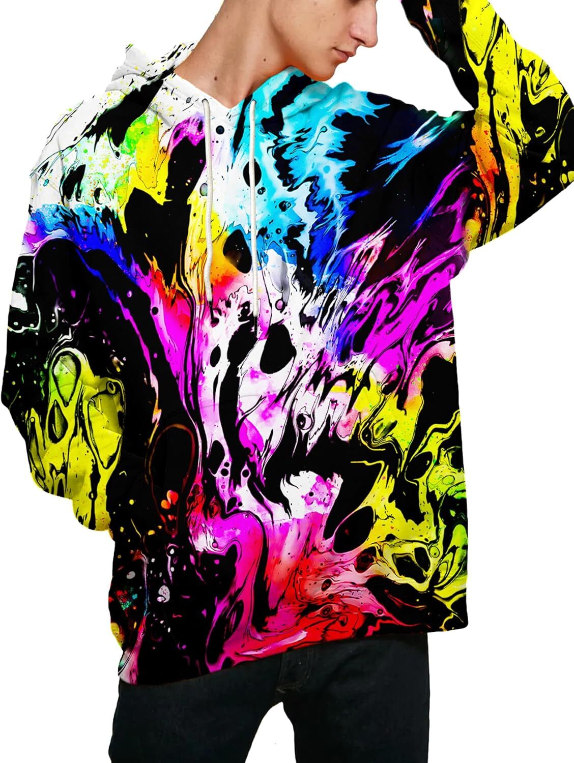 Hoodie for Mens Womens Unisex 3D Printed Hooded Sweatshirt Casual Pullover Hoodie with Big Pockets Graphic Hoodies Graffiti art sweatshirt Pullover Lo