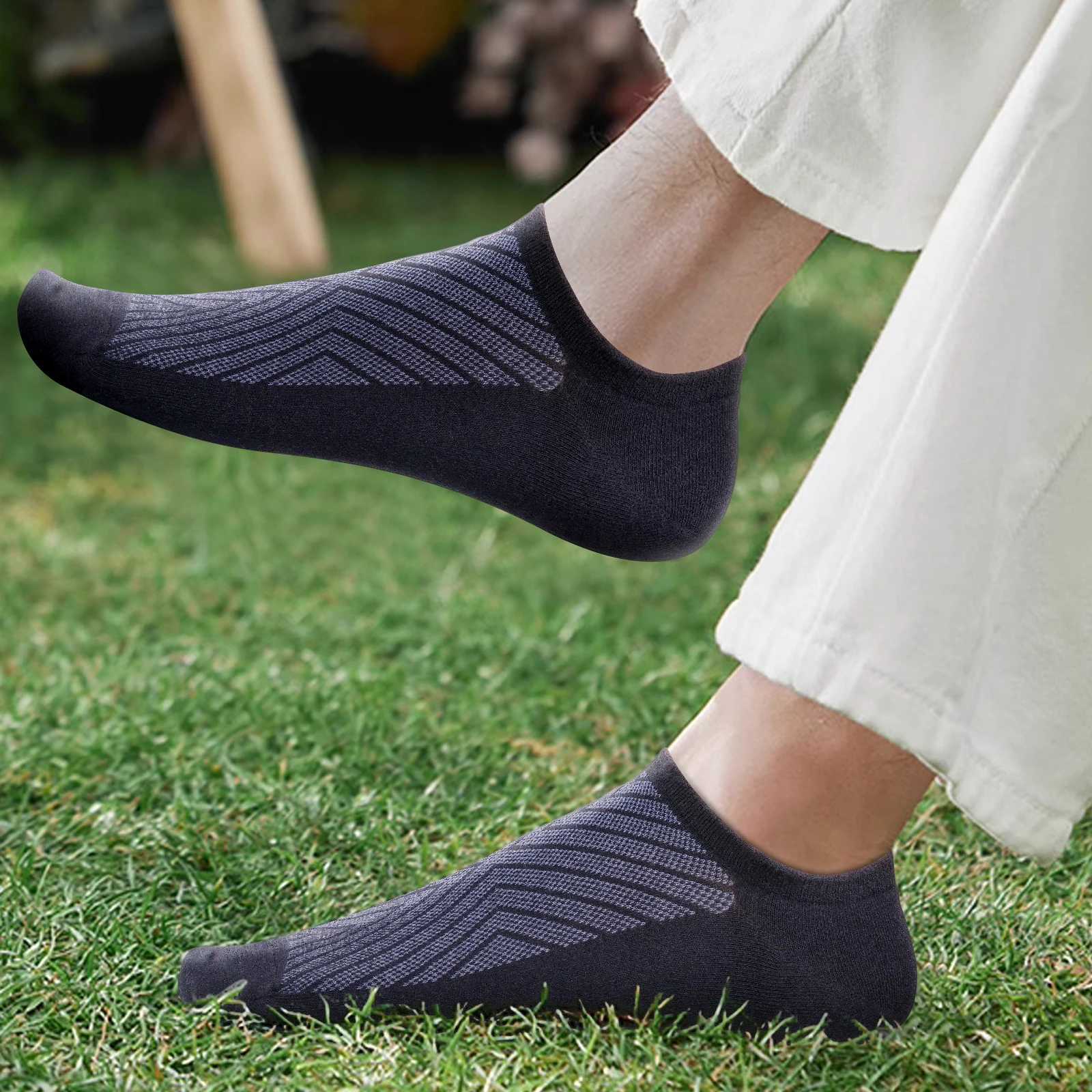 YUEDGE Mens No Show Anti Odor Lightweight Thin Invisible Bamboo For Men Size 37-46 6 Pairs LX241102
