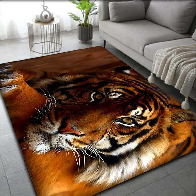 3D Printing Tiger Pattern Living Room Carpet Sofa Table Large Area Rugs Kitchen Entrance Door Mat Kitchen Hallway Balcony RugsXJ241101