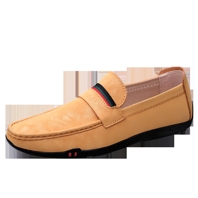 Dress Mens Designer Striped Genuine Leather 2023 Fashion Office Brand Men Loafers Driving Shoes Male Moccasin