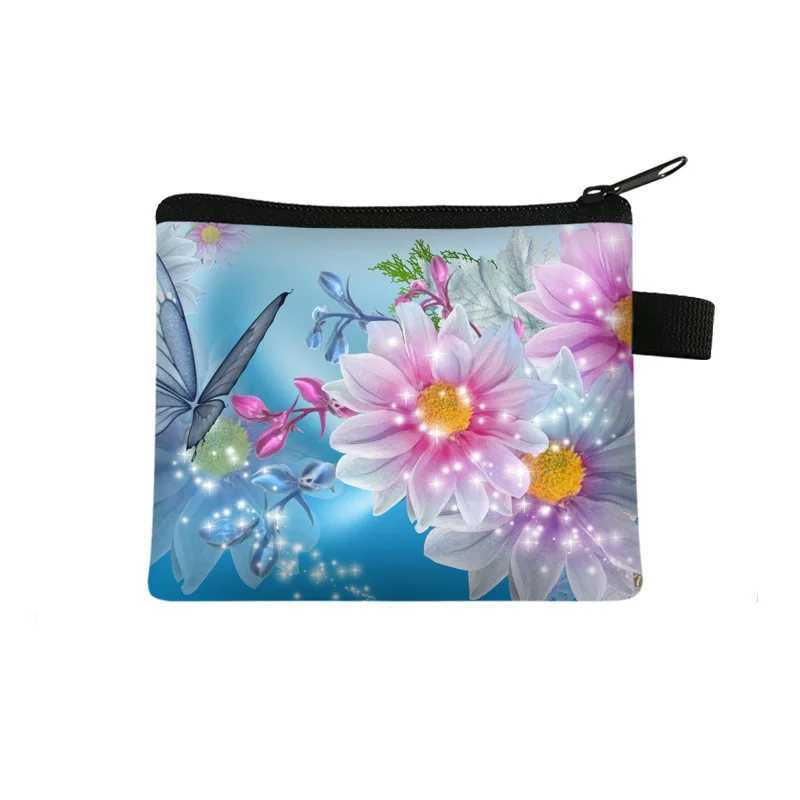 Carteira Portfel Men Wallet Women Cartera Mujer Female Short Cute Flower Zero Wallet Simple Fi Card Bag Coin Purse Key CaseXJ241111