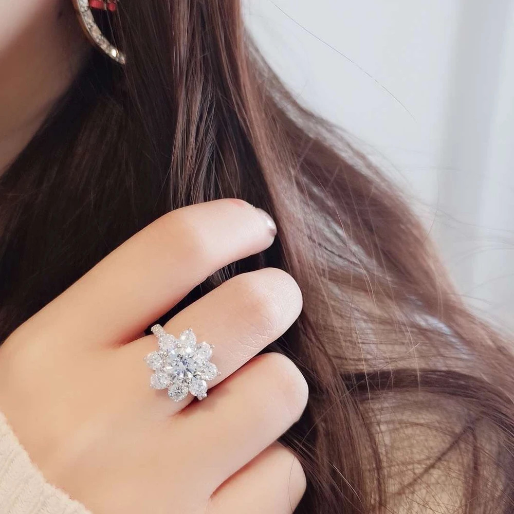 KNOBSPIN D VVS1 Moissnaite Diamond Rings for Women s925 Sterling Sliver Plated 18k white gold Wedding Band Fine Jewelry with GRA 240402
