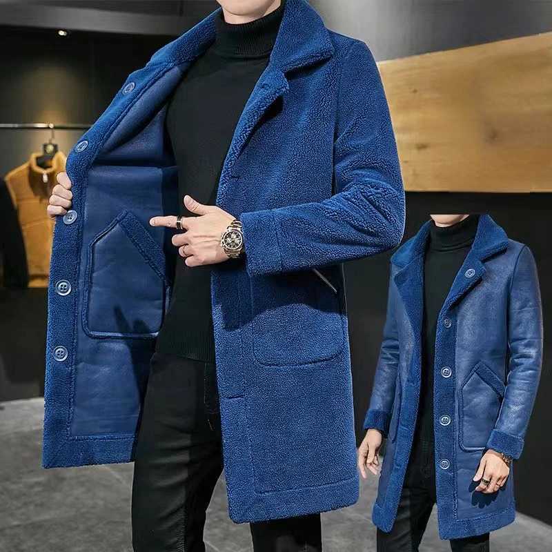2022 New Brand Autumn and Winter Thick Warm Oversize Jacket Men Fluffy Slim Fit Casual Faux Lamb Fur Coats 2022 Clothing X19XJ241102