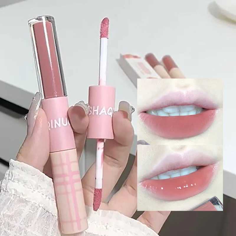 Double sided lipstick full gloss mirror lipstick matte velvet lipstick long-lasting color moisturizing lipstick gloss coloring cosmetics W241101