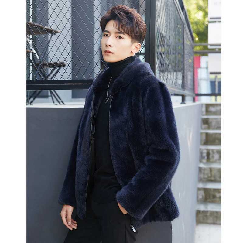Winter mink coat Mens whole mink with a hat to trim the mink fur Haining fur one mens coat Fur coat men jacketXJ241102