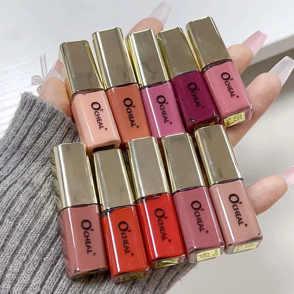 Mini 10 color liquid lipstick waterproof stick free cup durable velvet matte nude purple lipstick gloss cosmetic care W241101