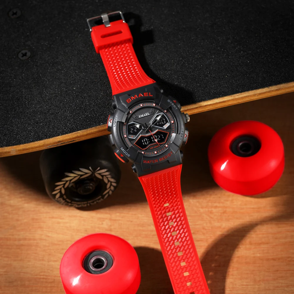 SMAEL Brand Men Watches Digital Watch 2025 LED Sport Watches Men's Wristwatches Student new Waterproof Dual Time Watches LED Clock Male